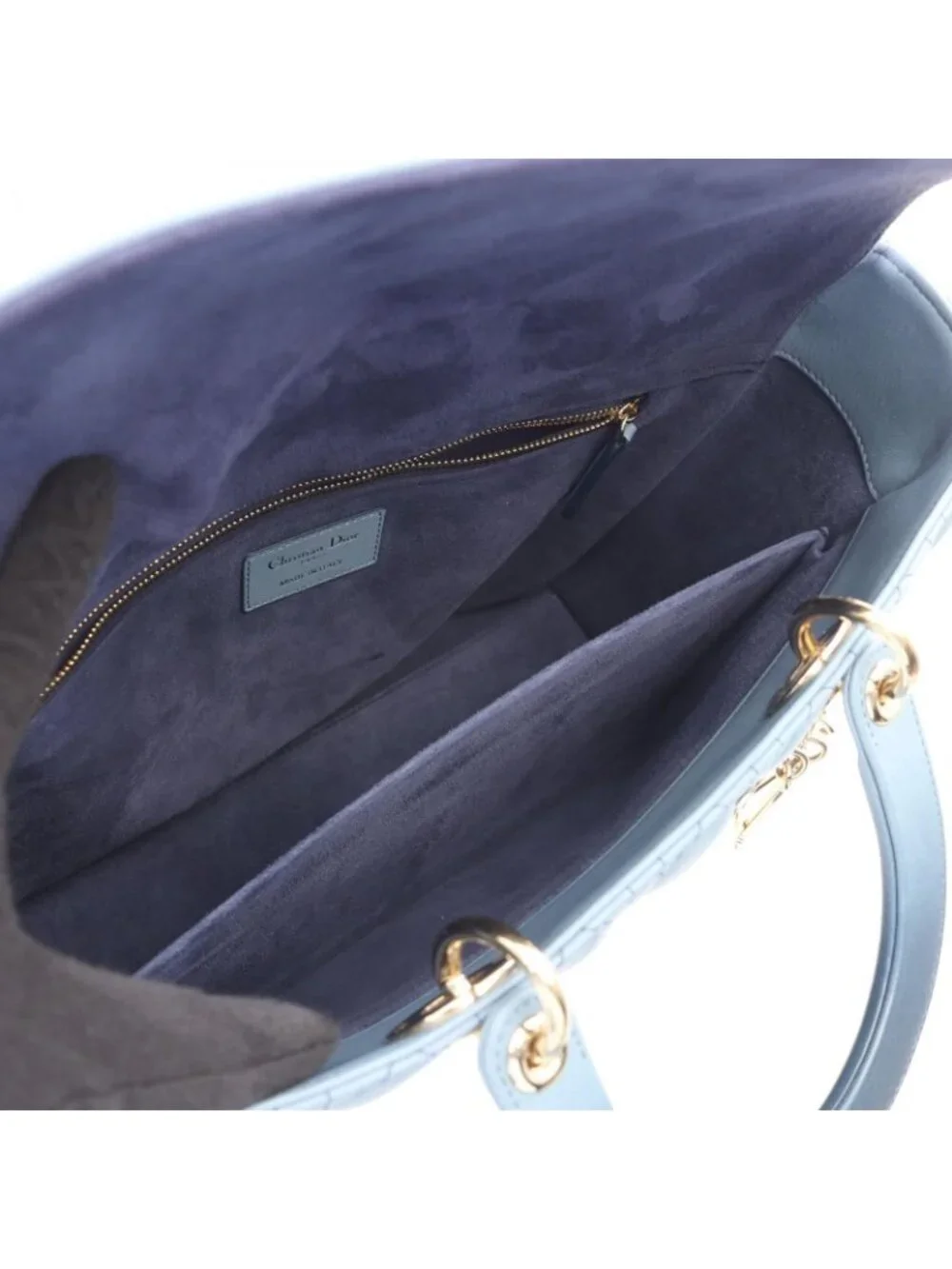 Dior Handbag Lady Dior Large Cannage Gradation 2-Way Blue Leather Lady Dior Tote